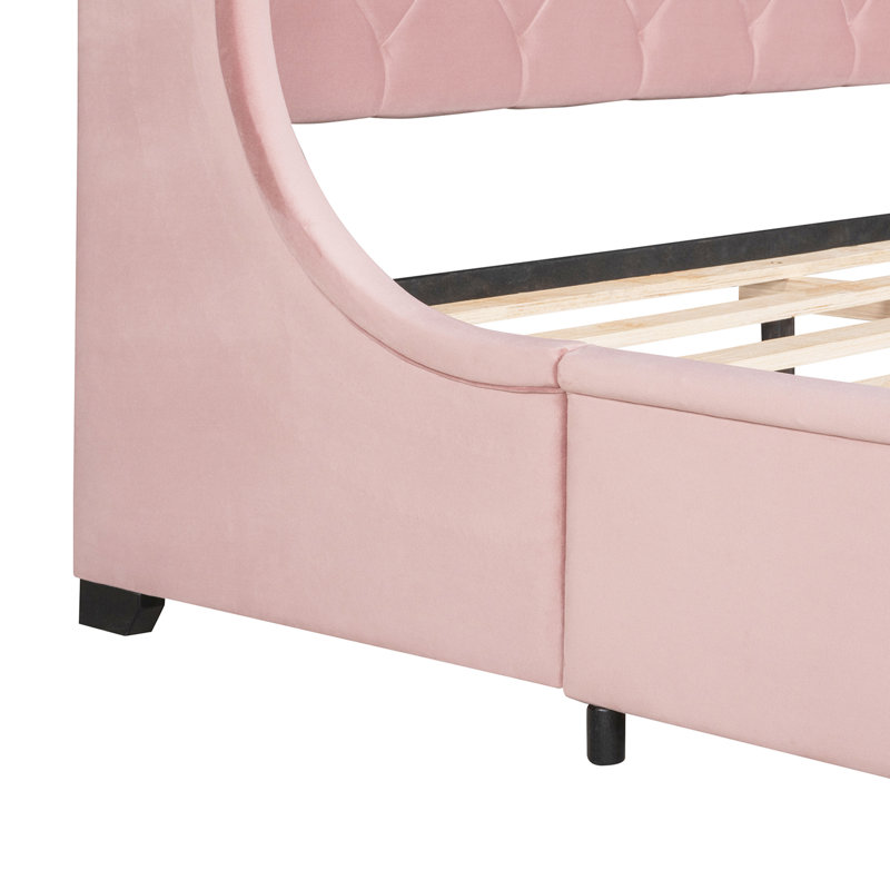 Mercer41 Upholstered Wingback Storage Bed Wayfair